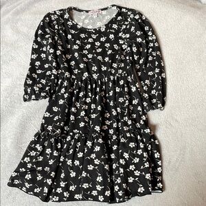 Chenault Black and White Floral Dress